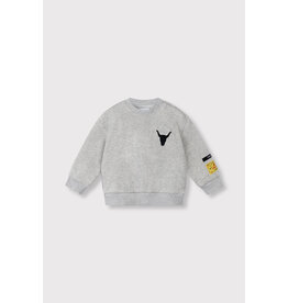 Alix the Label kids knitted label sweater soft grey melange