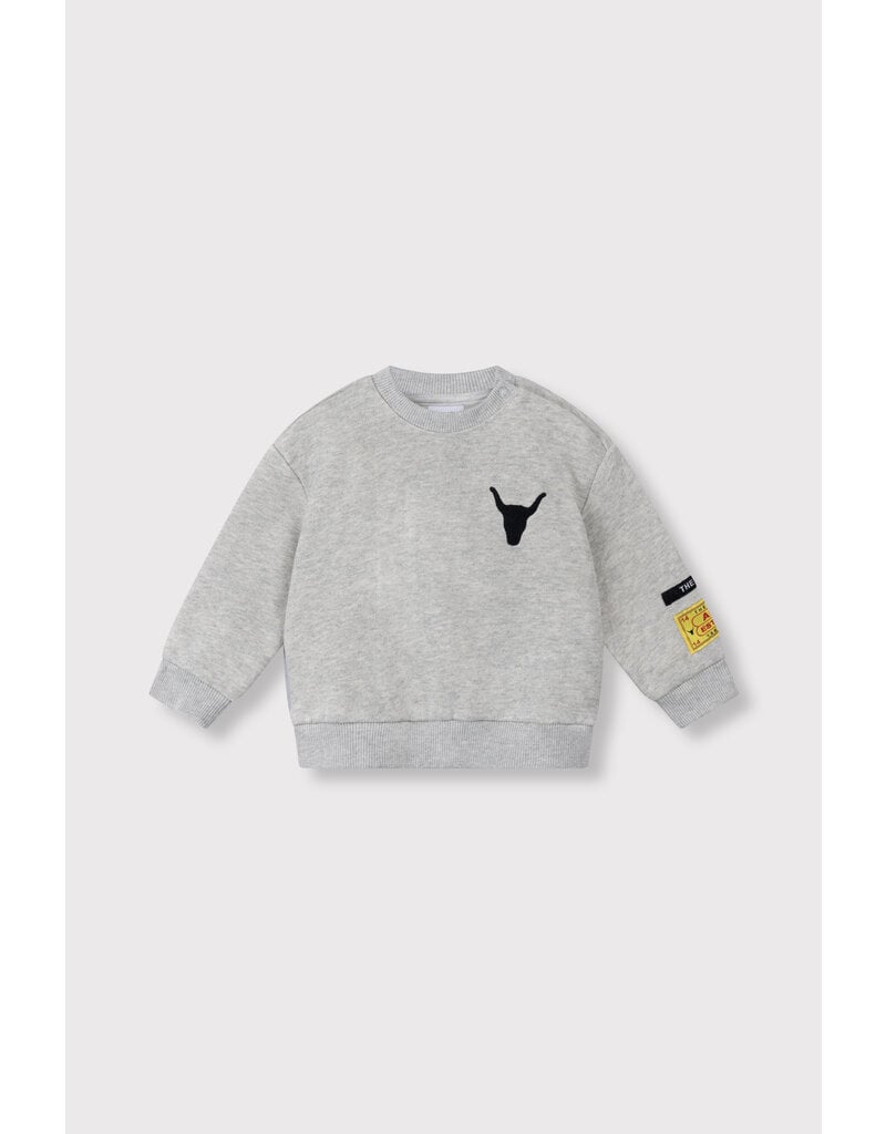 Alix the Label kids knitted label sweater soft grey melange