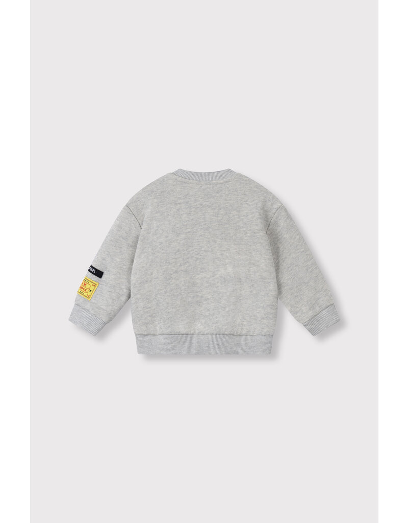 Alix the Label kids knitted label sweater soft grey melange