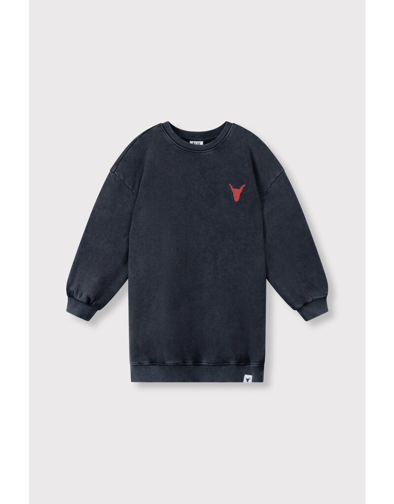 Alix the Label kids knitted sweater dress charcoal grey