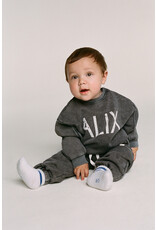 Alix the Label baby knitted alix on tour sweater charcoal grey