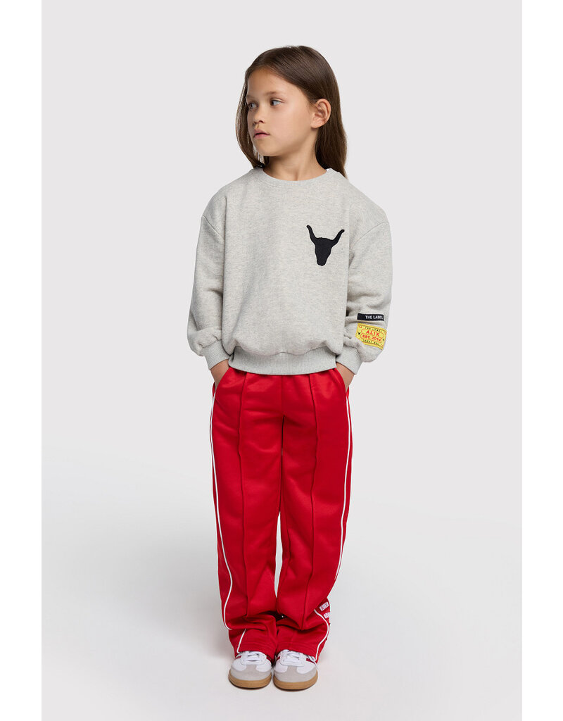 Alix the Label kids knitted wide leg pants bright red
