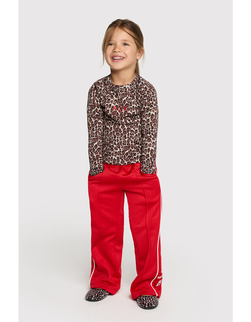 Alix the Label kids knitted wide leg pants bright red