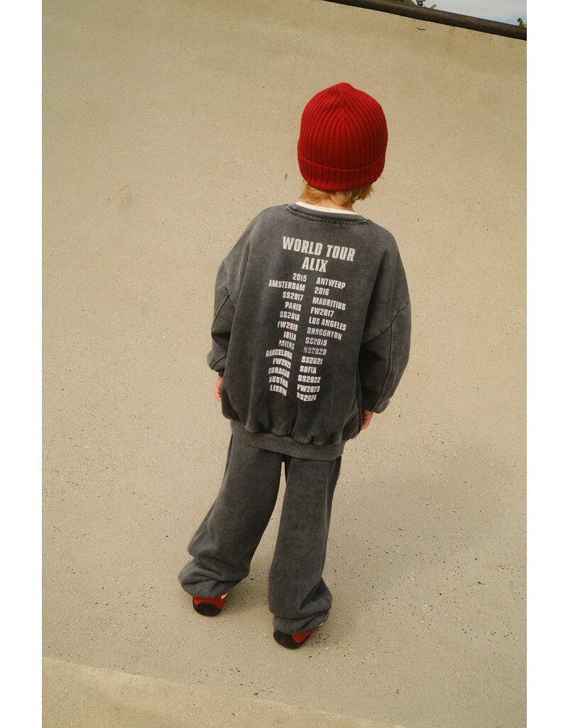 Alix the Label kids knitted alix on tour sweater charcoal grey