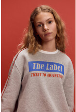 Alix the Label kids knitted text print sweater soft grey melange