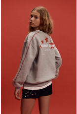 Alix the Label kids knitted text print sweater soft grey melange