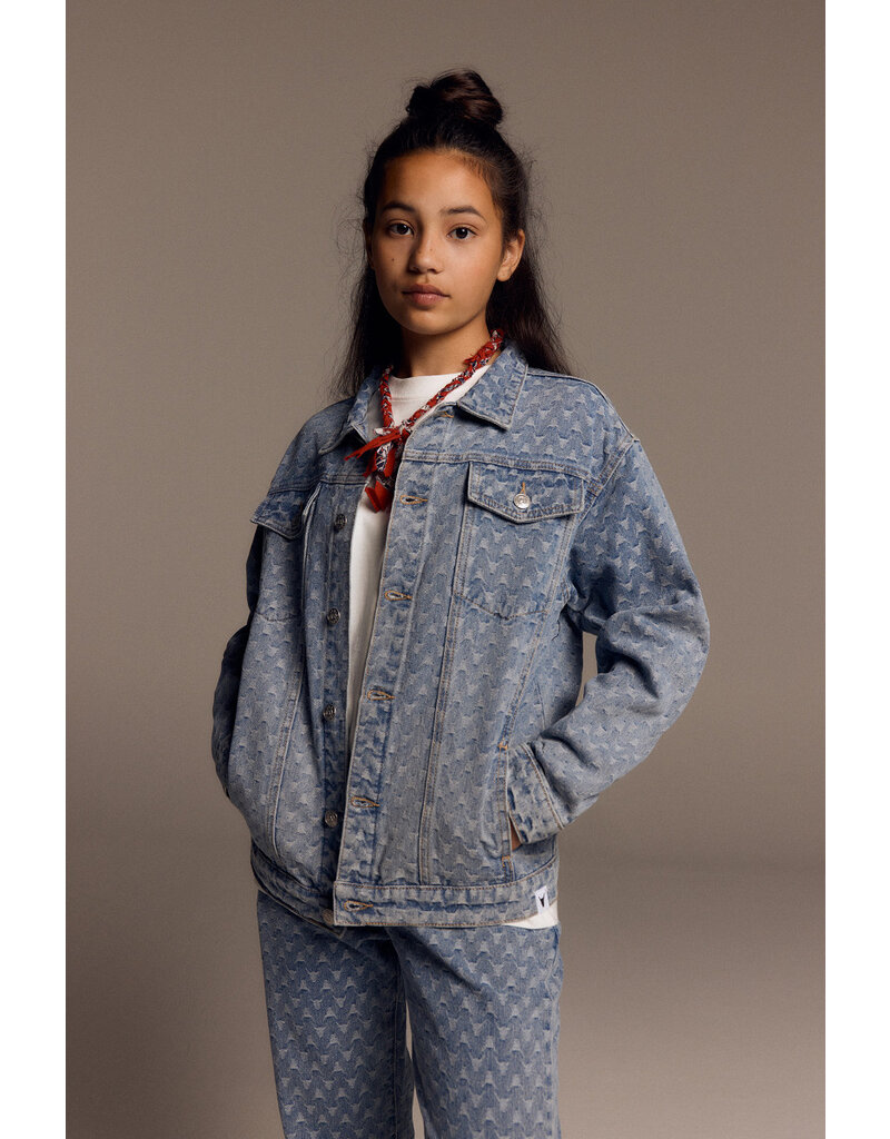 Alix the Label kids woven bull denim jacket