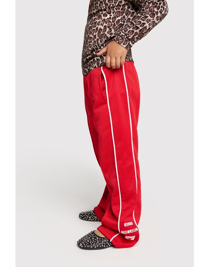 Alix the Label kids knitted wide leg pants bright red