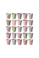 Rice Melamine Alfabet Beker - Flowers