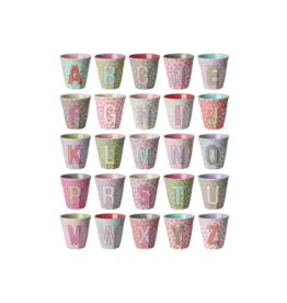 Rice Melamine Alfabet Beker - Flowers