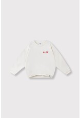 Alix the Label kids knitted bull sleeve sweater Ecru