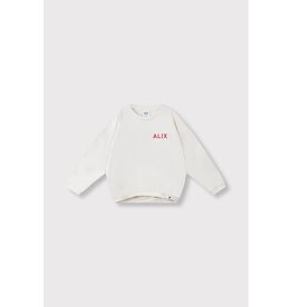 Alix the Label kids knitted bull sleeve sweater Ecru