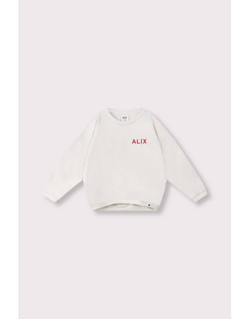 Alix the Label kids knitted bull sleeve sweater Ecru