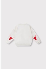 Alix the Label kids knitted bull sleeve sweater Ecru
