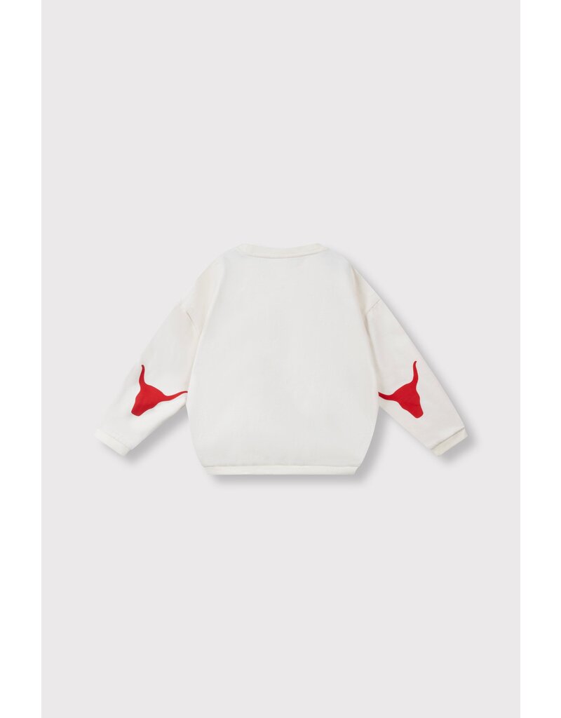 Alix the Label kids knitted bull sleeve sweater Ecru