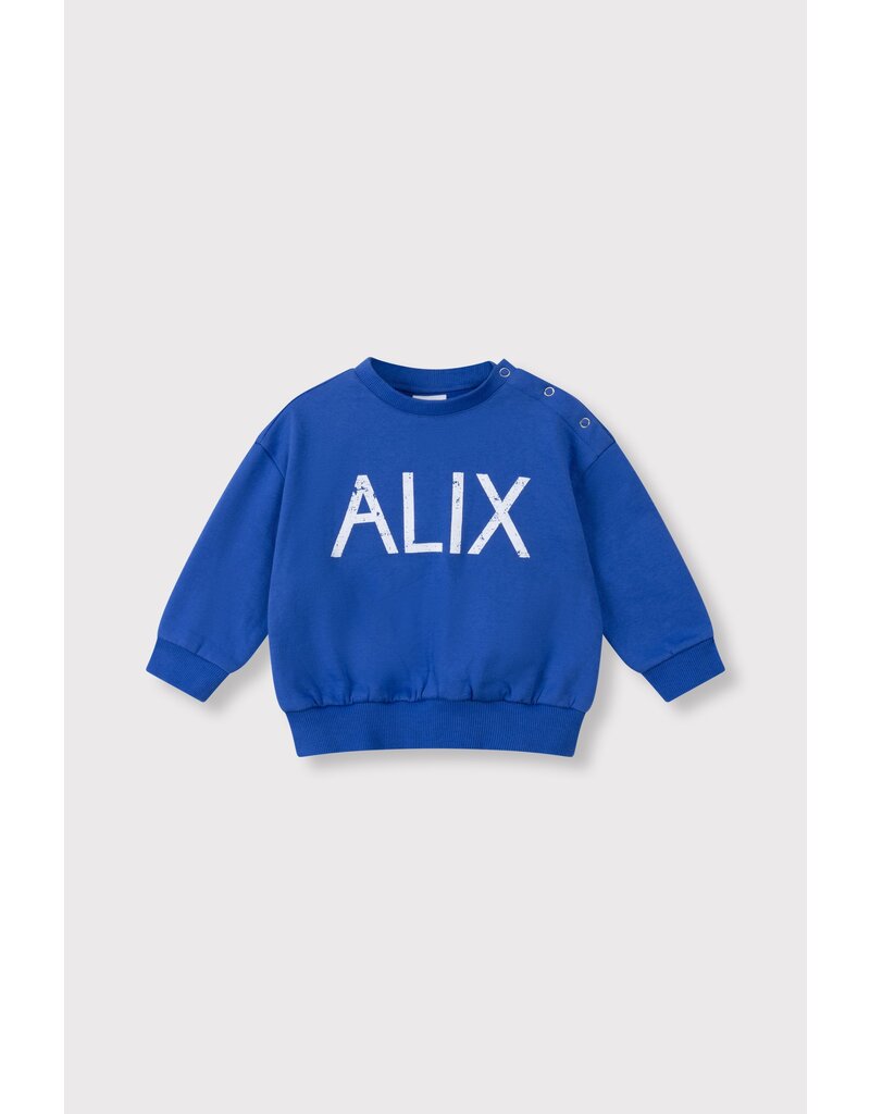 Alix the Label baby knitted on tour sweater intense blue