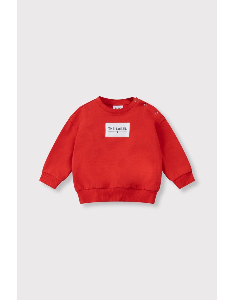 Alix the Label baby knitted label sweater  bright red