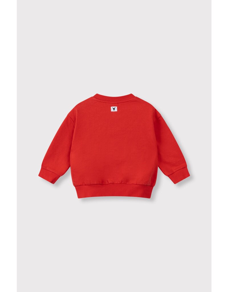 Alix the Label baby knitted label sweater  bright red