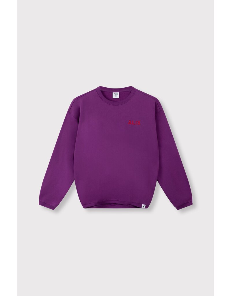Alix the Label kids knitted bull sleeve sweater Purple Magic