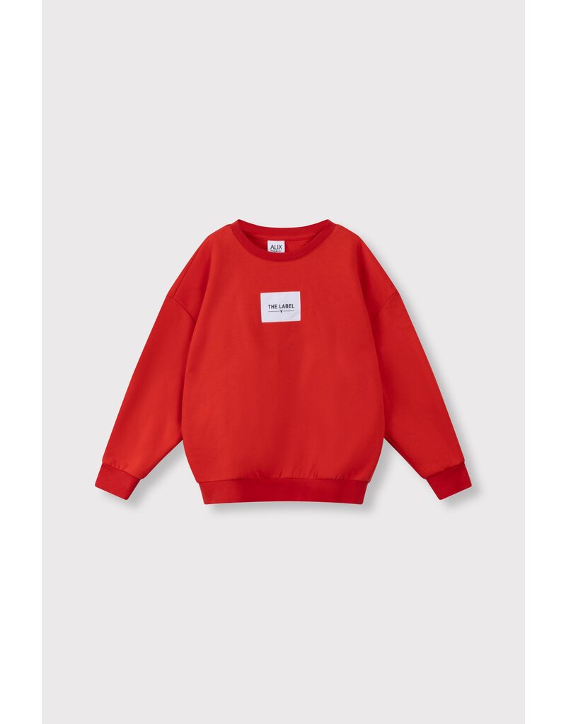 Alix the Label kids knitted label sweater Bright Red