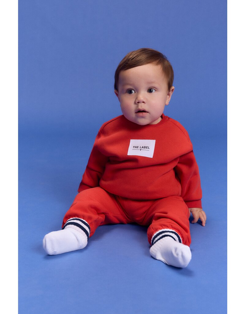 Alix the Label baby knitted sweat pants bright red
