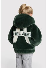 Alix the Label kids woven faux fur jacket dark olive