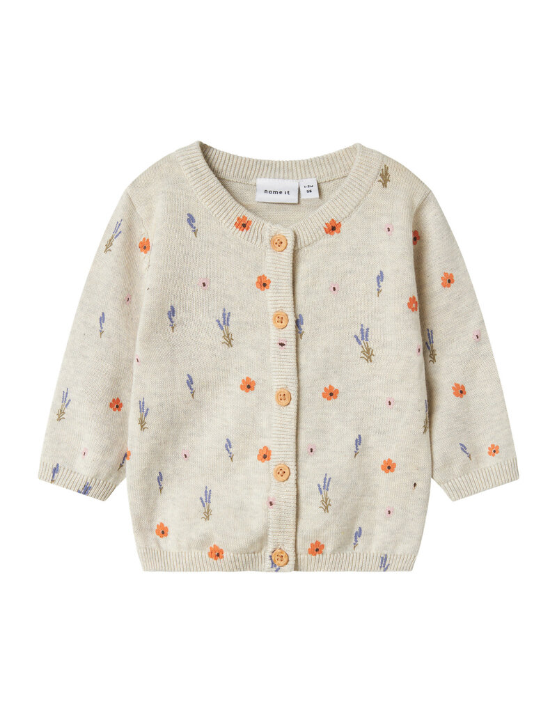 name it Ohio Knit Cardigan Peyote Melange
