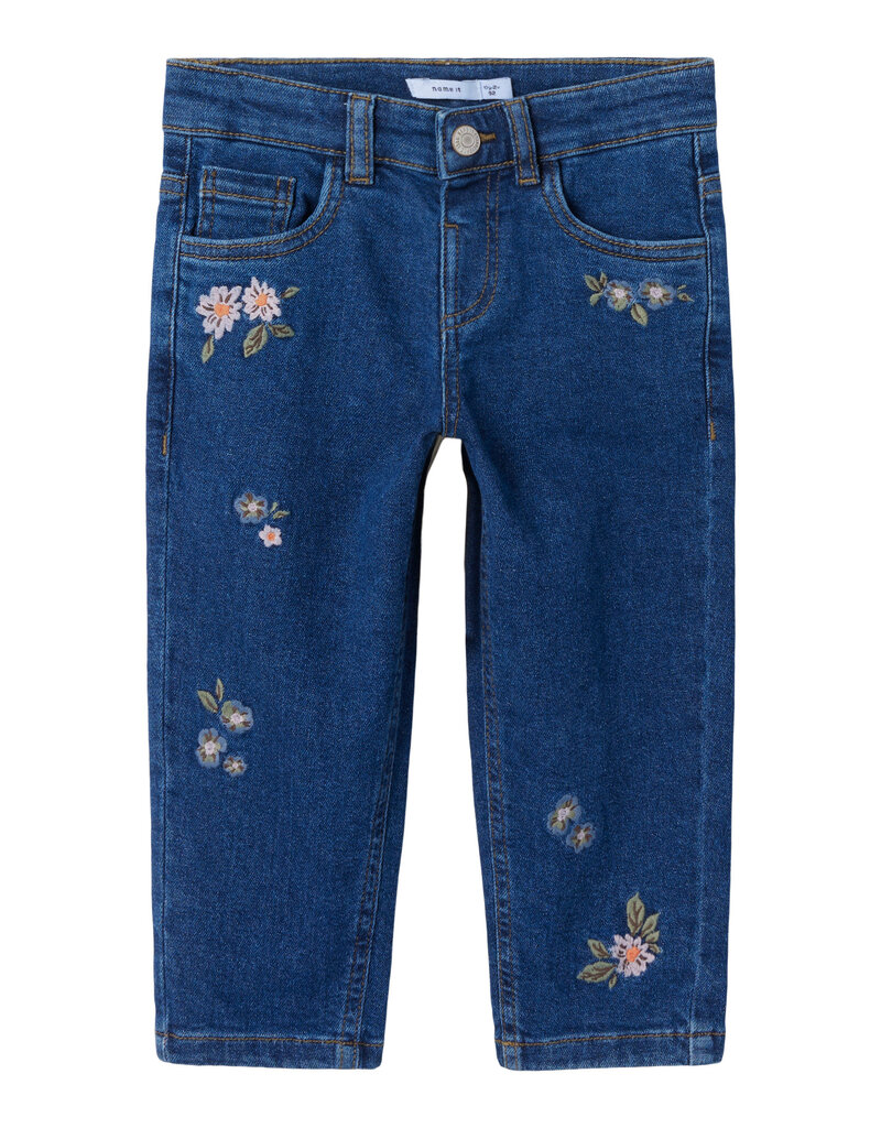 name it Bella Mom emb Jeans Dark Blue Denim Flower