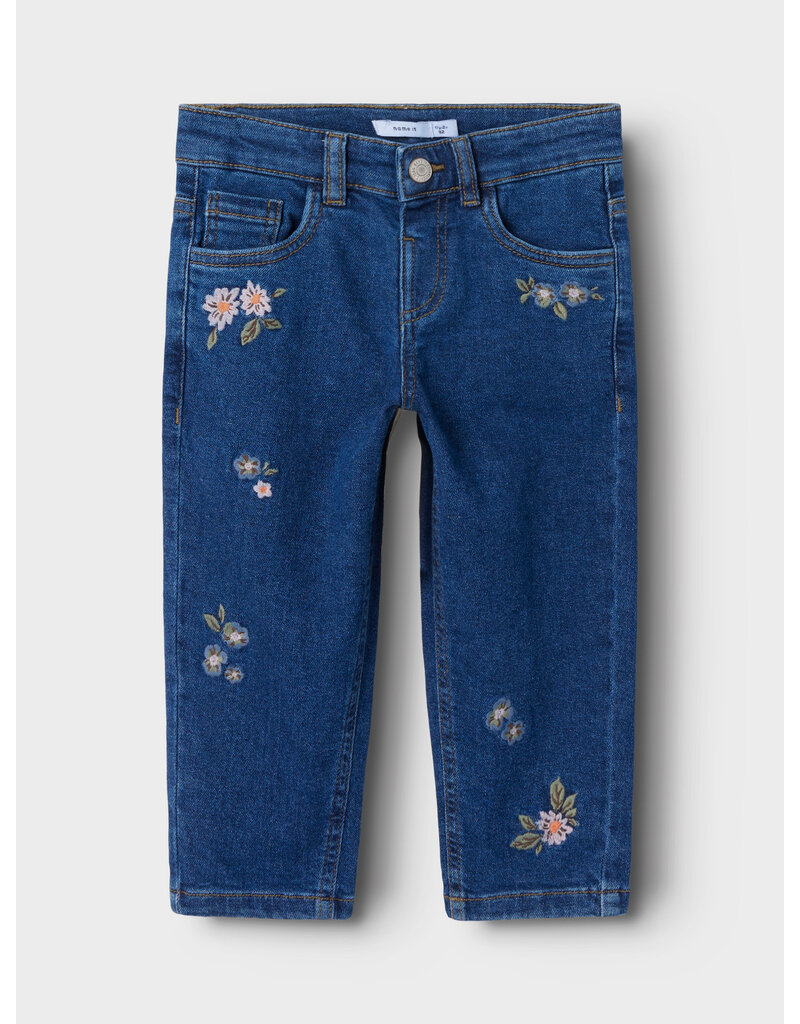 name it Bella Mom emb Jeans Dark Blue Denim Flower