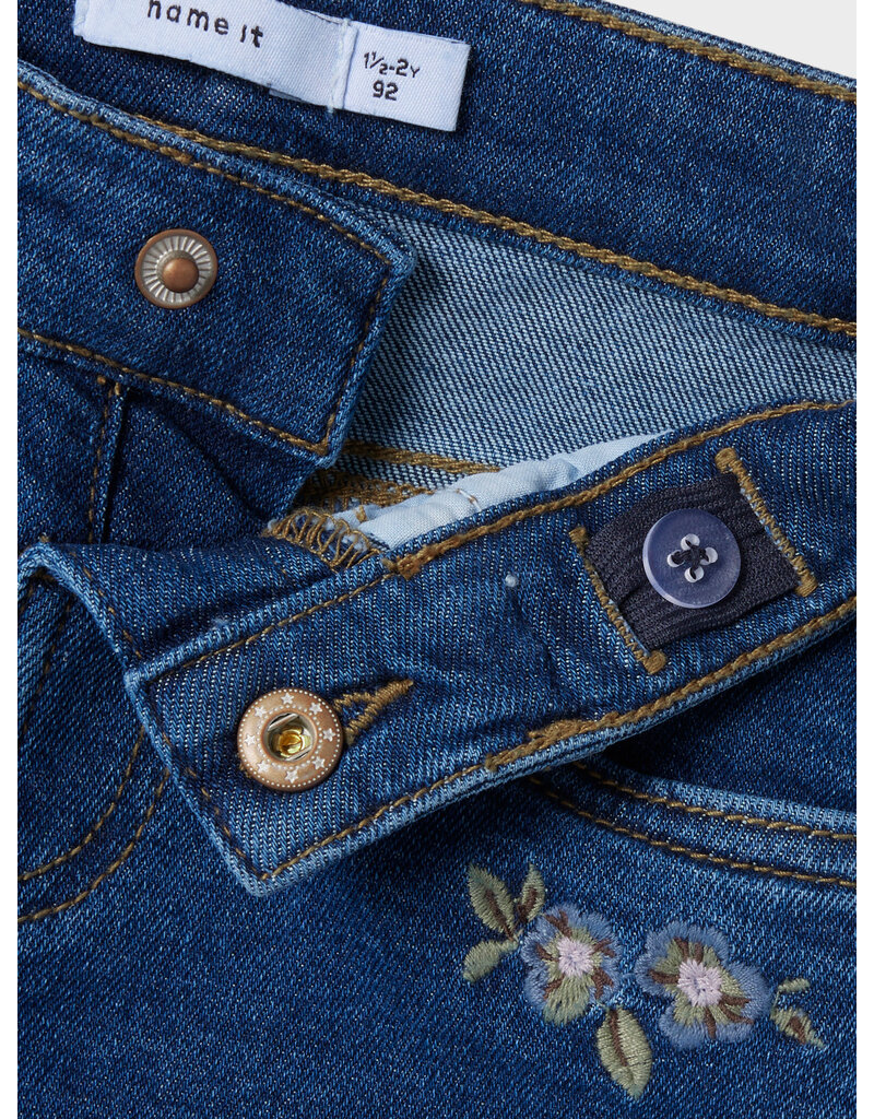 name it Belle Mom emb Jeans Dark Blue Denim Flower