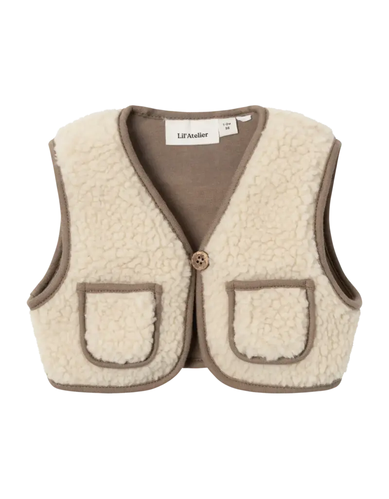 Lil' Atelier Jono Sherpa Vest Turtledove