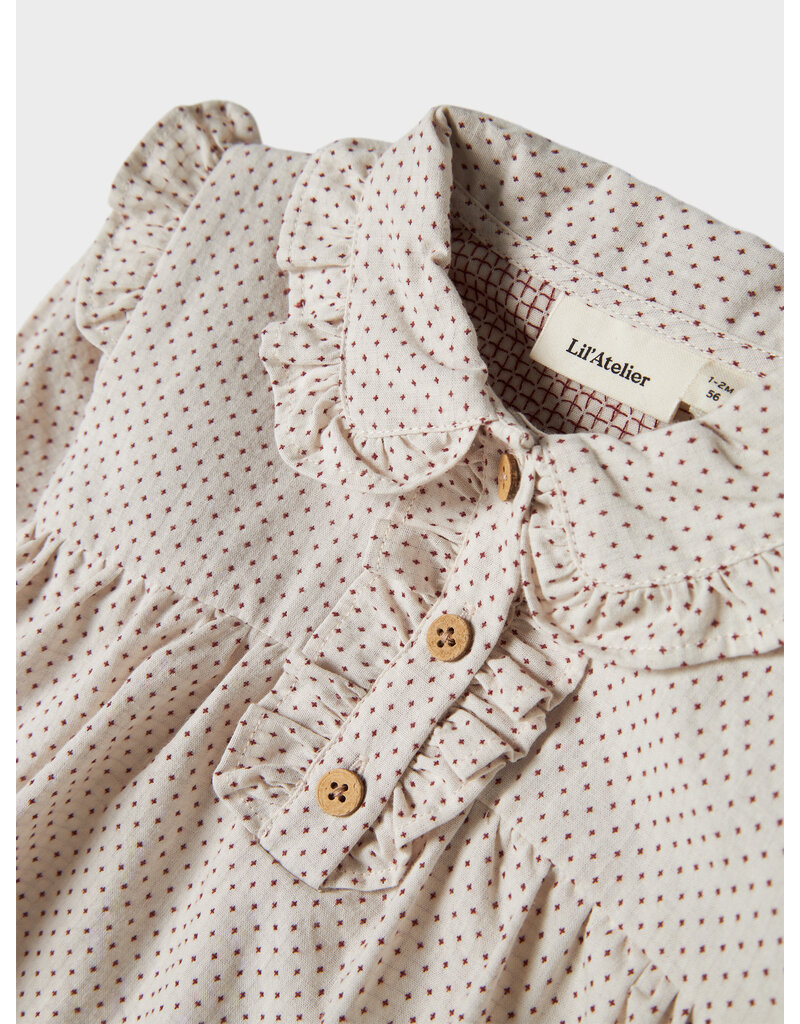 Lil' Atelier Olena Loose Body Dress Pastel Parchment