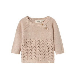 Lil' Atelier Olga Knit Top Pastel Parchment Melange
