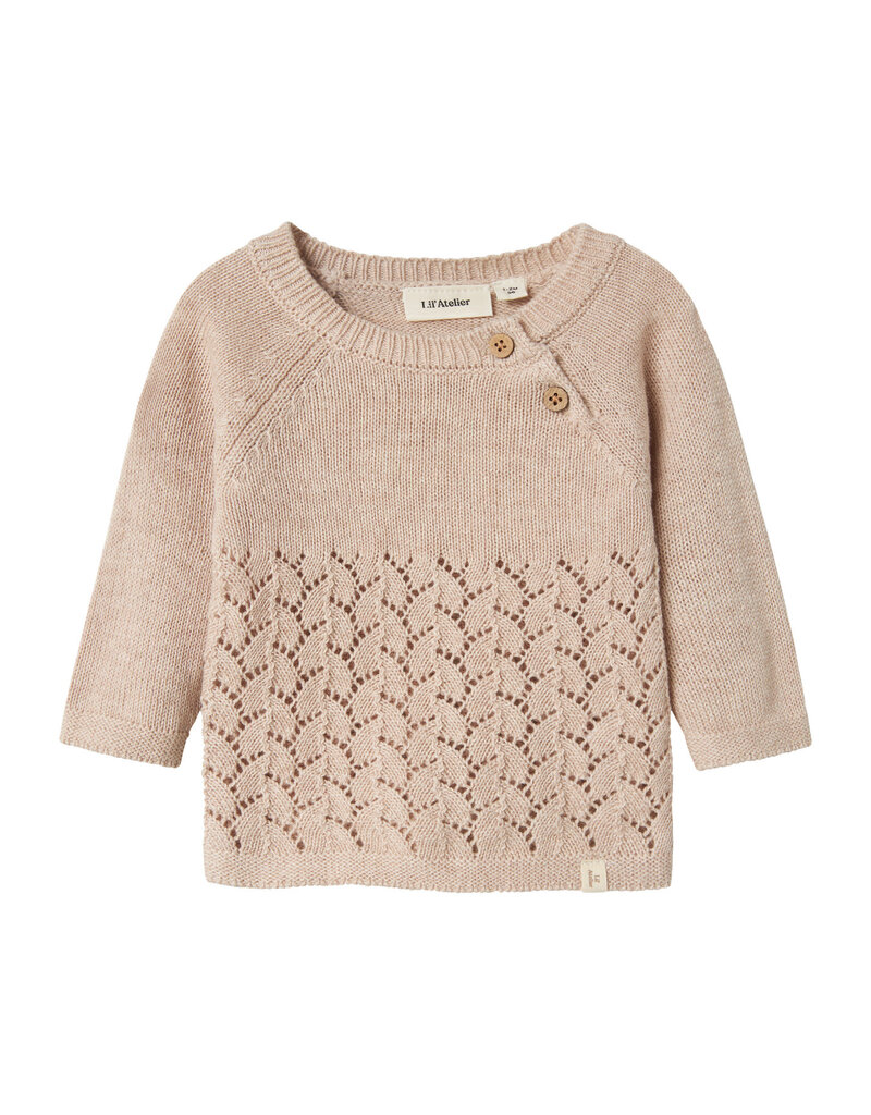 Lil' Atelier Olga Knit Top Pastel Parchment Melange