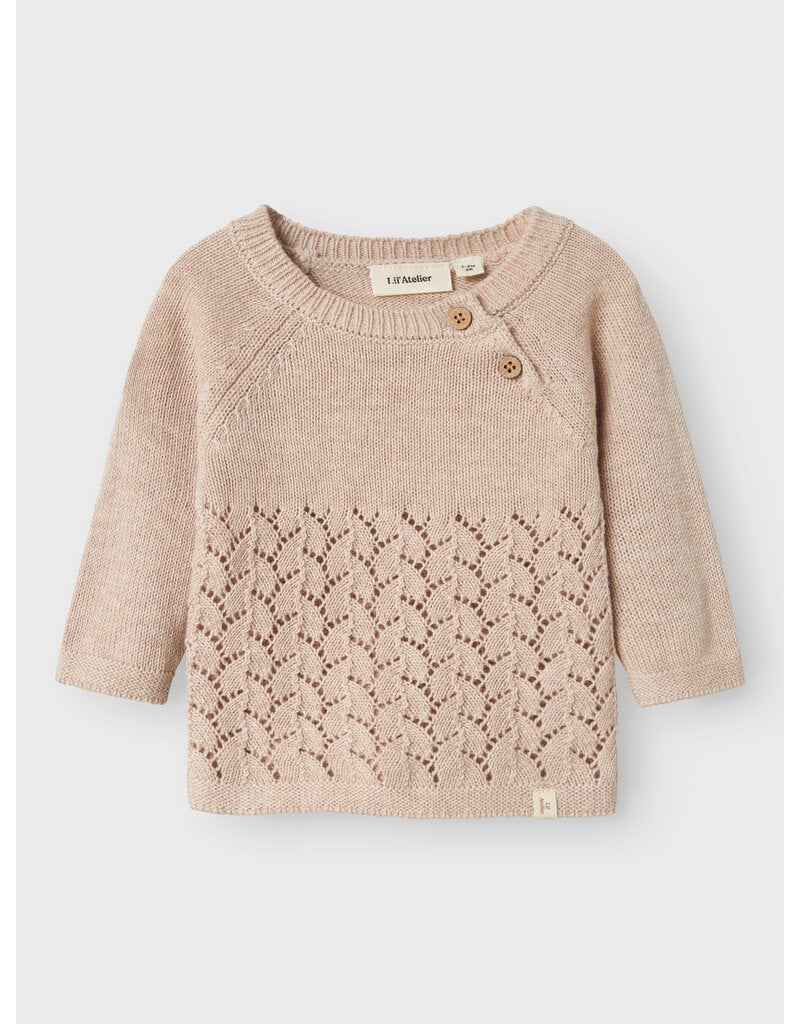 Lil' Atelier Olga Knit Top Pastel Parchment Melange