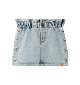 Lil' Atelier Darlee Denim Skirt Medium Blue Denim Flower