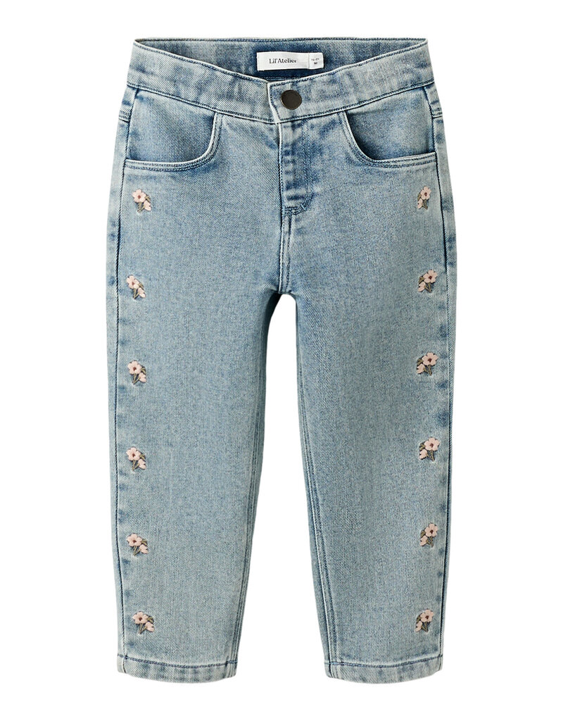 Lil' Atelier Darlee Loose Jeans Medium Blue Denim Flower