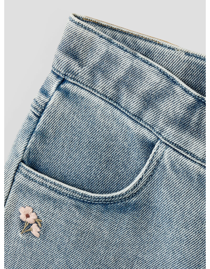 Lil' Atelier Darlee Loose Jeans Medium Blue Denim Flower