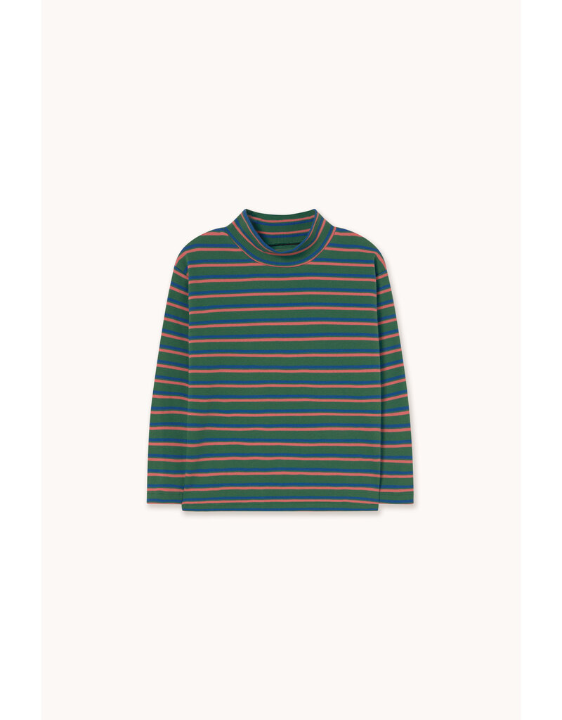 Tinycottons Duo Stripes Rib Mockneck Dark Green