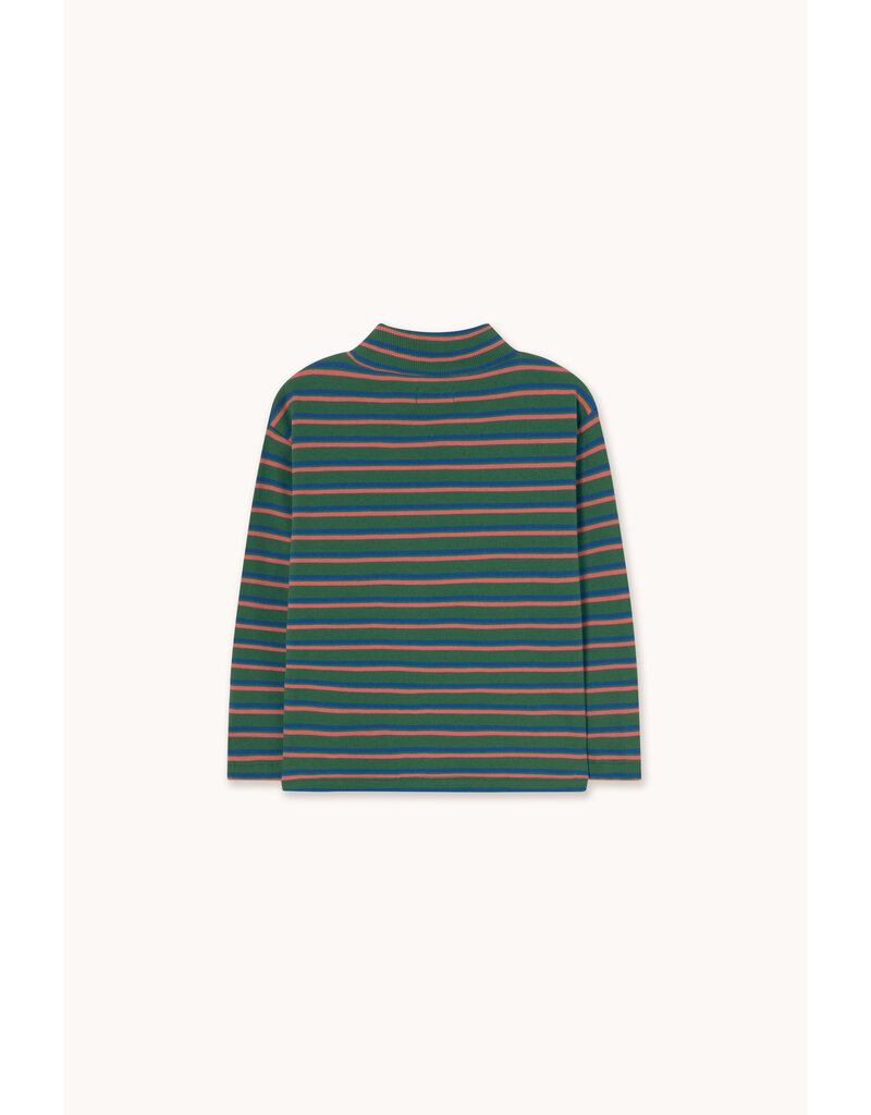 Tinycottons Duo Stripes Rib Mockneck Dark Green