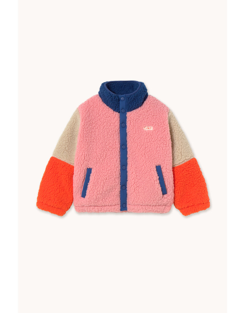 Tinycottons Color Block Polar Sherpa Jacket Dark Blue