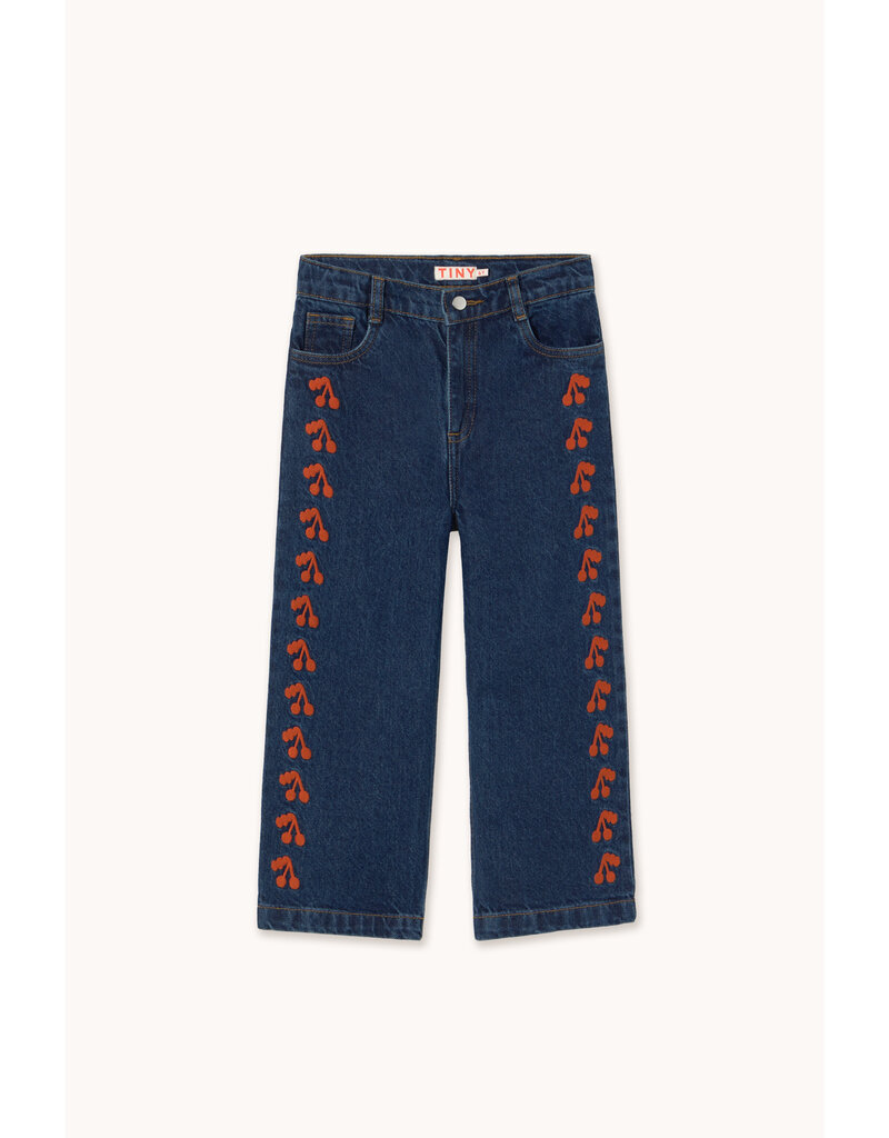 Tinycottons Cherries Embroidered Jeans Navy
