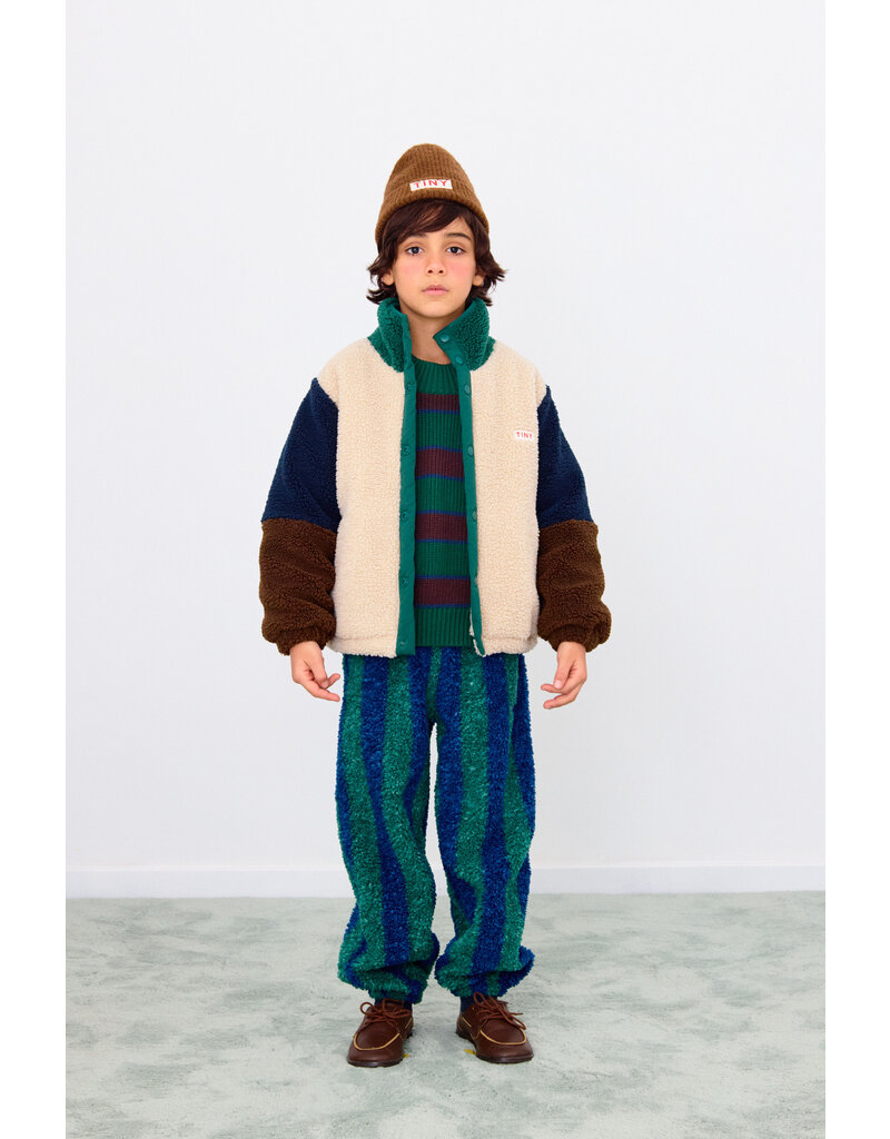 Tinycottons Color Block Polar Sherpa Jacket Dark Green