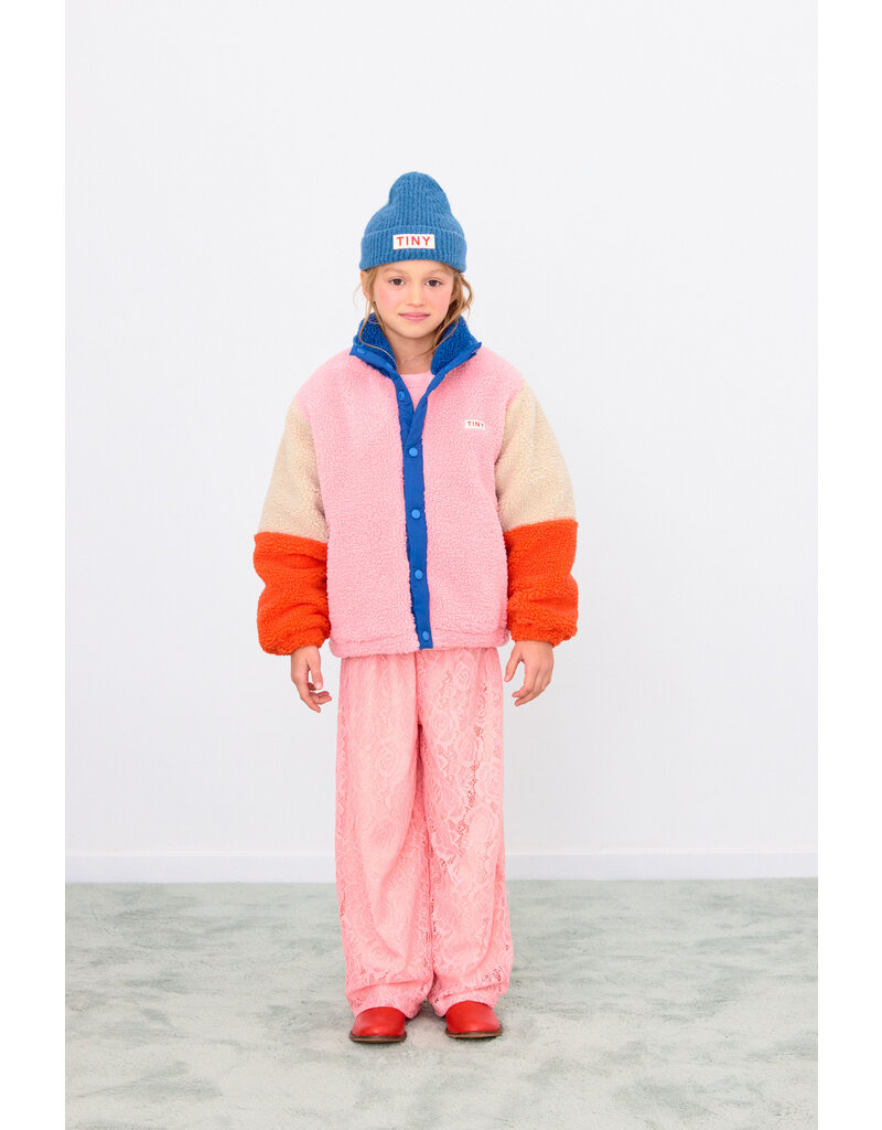 Tinycottons Color Block Polar Sherpa Jacket Dark Blue