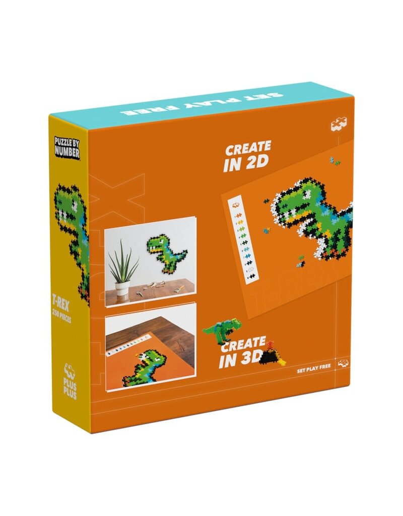 Plus Plus Puzzle By Number T-Rex 250 Pcs