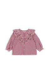 Konges Sløjd Kim Frill Blouse Sangria / Butter Check