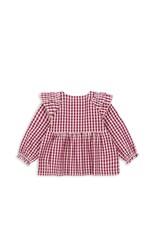 Konges Sløjd Kim Frill Blouse Sangria / Butter Check