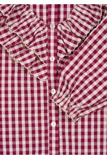 Konges Sløjd Kim Frill Blouse Sangria / Butter Check