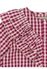 Konges Sløjd Kim Frill Blouse Sangria / Butter Check