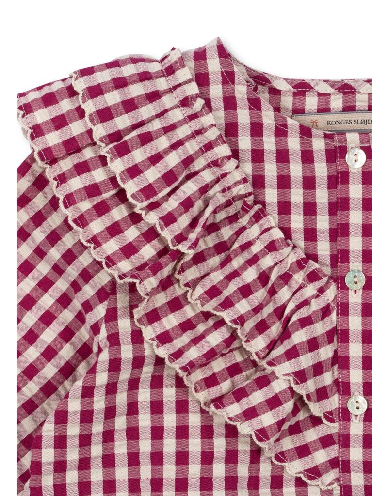 Konges Sløjd Kim Frill Blouse Sangria / Butter Check
